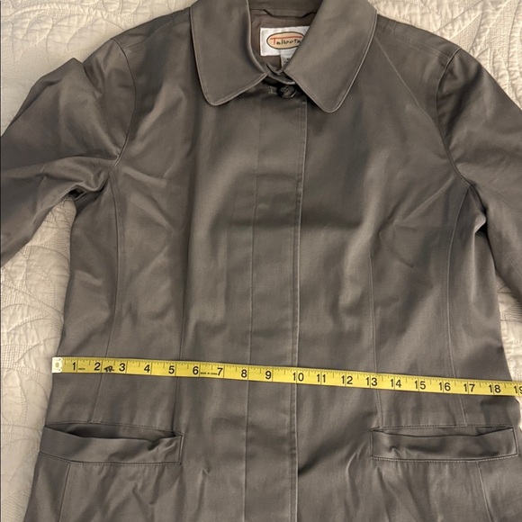 Talbots EUC Women’s Hidden Button Gray/Brown Trench Coat Size-M - Picture 11 of 11